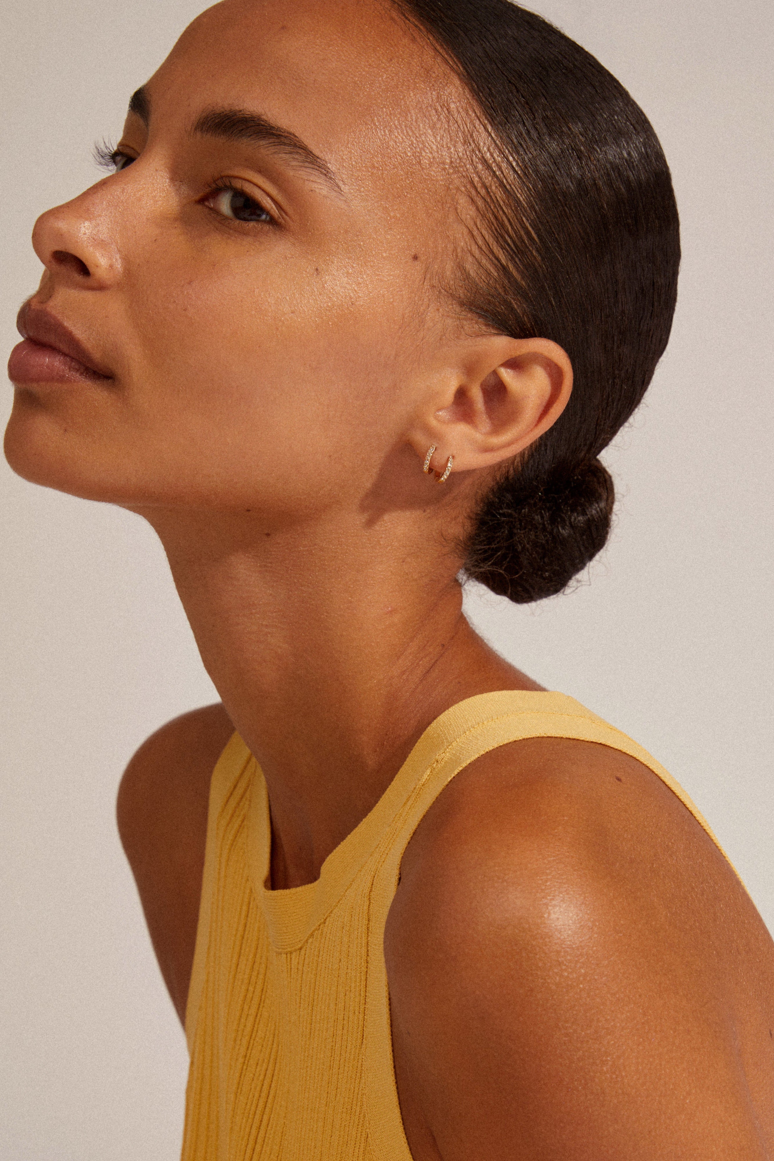 Ebna Crystal hoops, mini - forgyldt